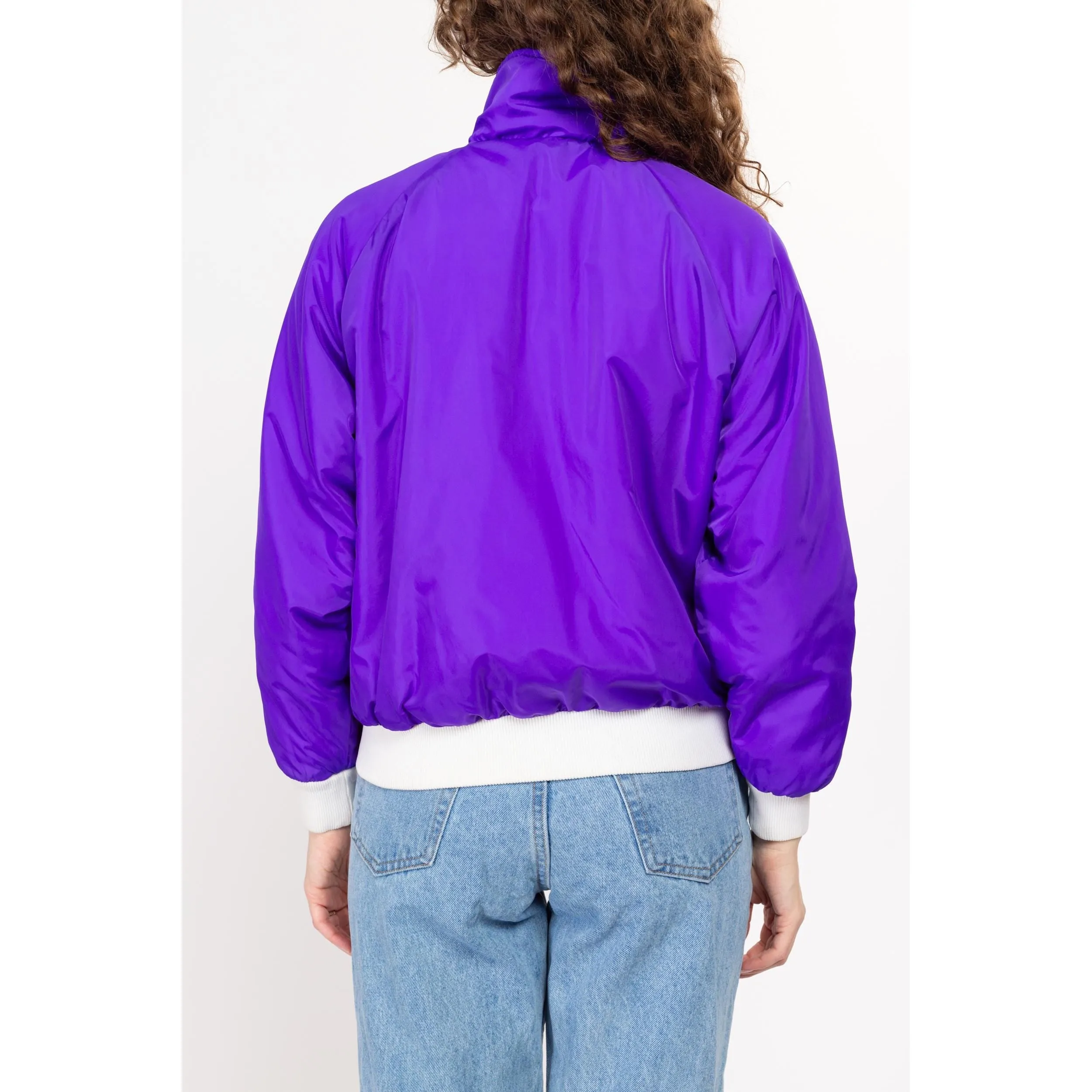 Medium 90s Columbia Reversible Purple & White Puffer Windbreaker