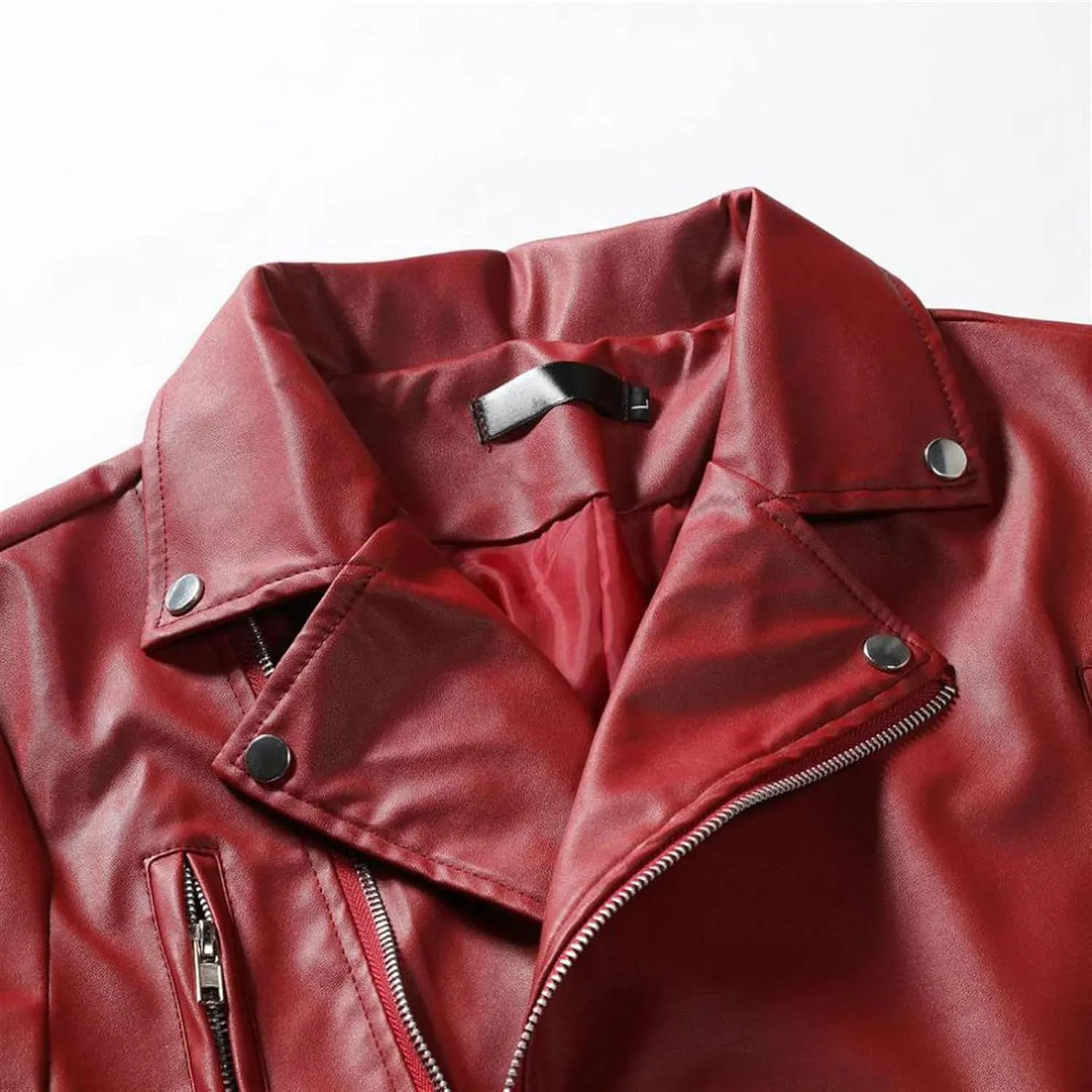 Men Faux Leather Bomber Jacket Fashion Fall Winter Zip Up Long Sleeve Jackets for Motorcycle Outdoor Streetwear