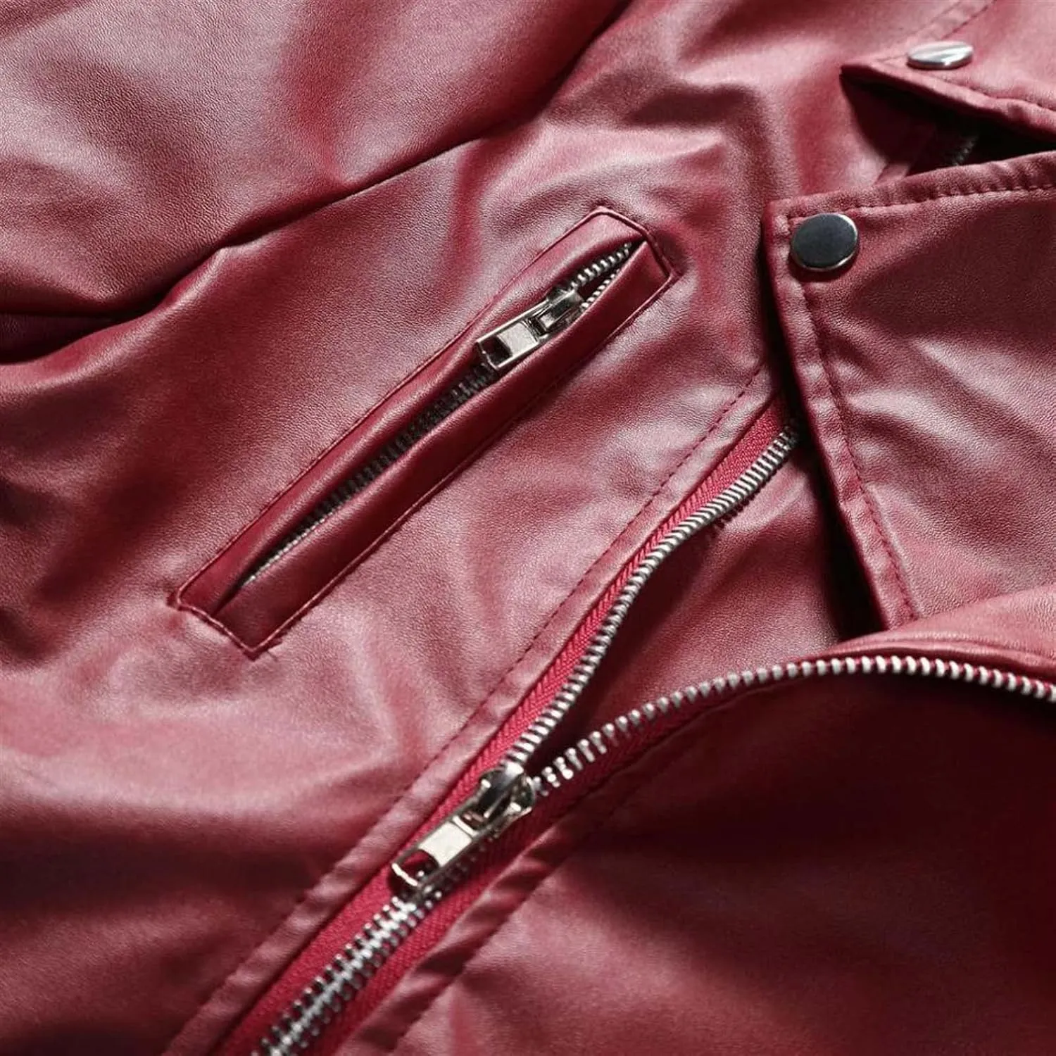 Men Faux Leather Bomber Jacket Fashion Fall Winter Zip Up Long Sleeve Jackets for Motorcycle Outdoor Streetwear