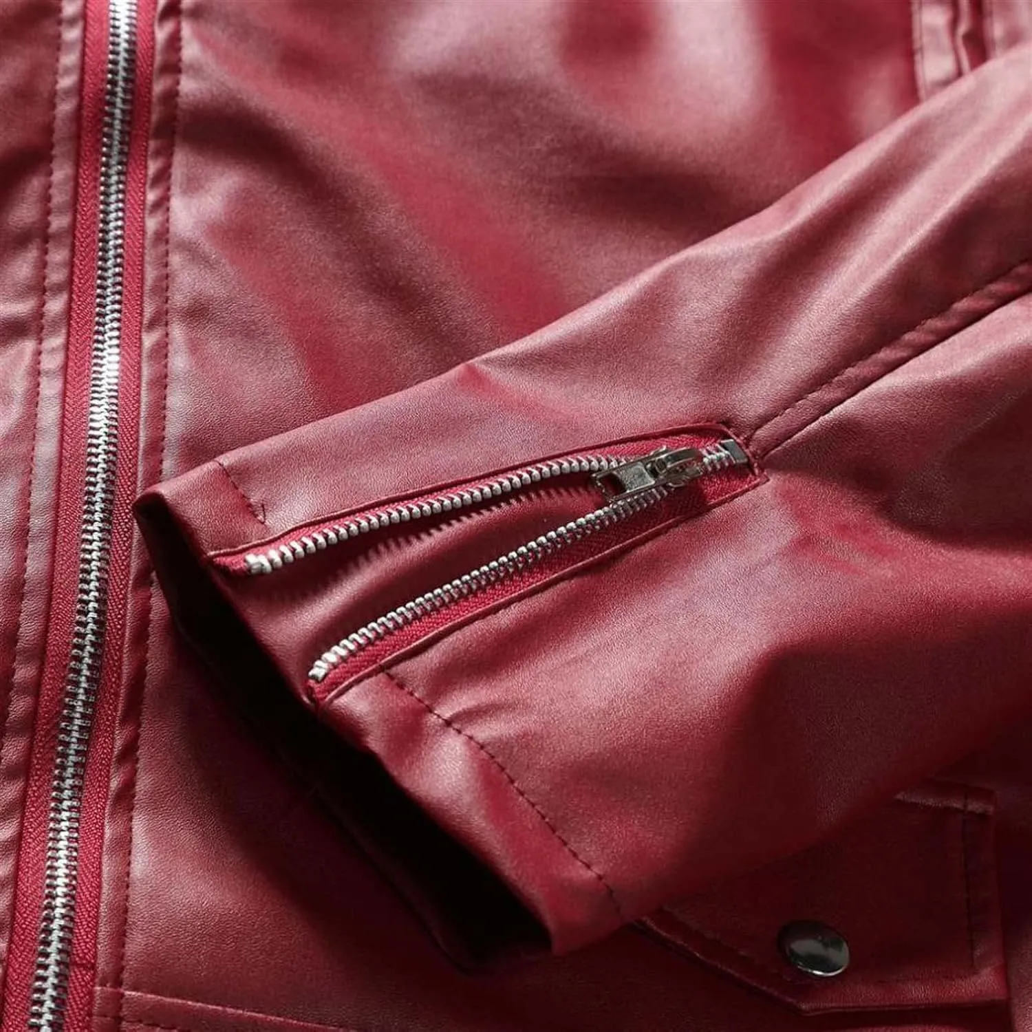 Men Faux Leather Bomber Jacket Fashion Fall Winter Zip Up Long Sleeve Jackets for Motorcycle Outdoor Streetwear