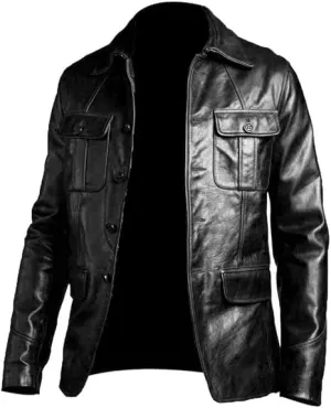 Mens Black Quilted Motorcycle Jacket | Black Biker Leather Jacket For Men | Brando Vintage Jacket