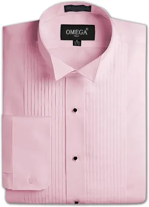 Mens Formal Wing Collar Tuxedo Shirt, 1/4" Pleat