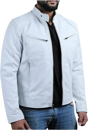 Men'S Leather Jacket Fashion Men Autumn Winter Warm Casual Leather Zipper Long Sleeve Jacket Coat