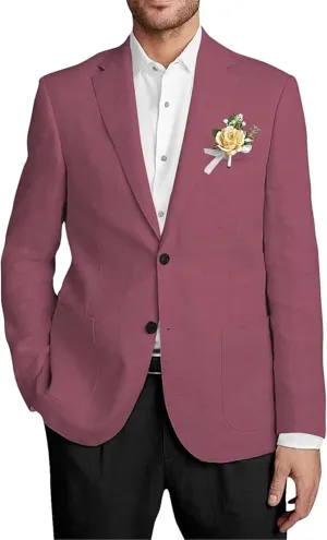 Men's Linen Suit Jacket for Men Casual Linen Blazers for Men Summer Wear Sports Coats Linen Suit Blazer for Wedding Party