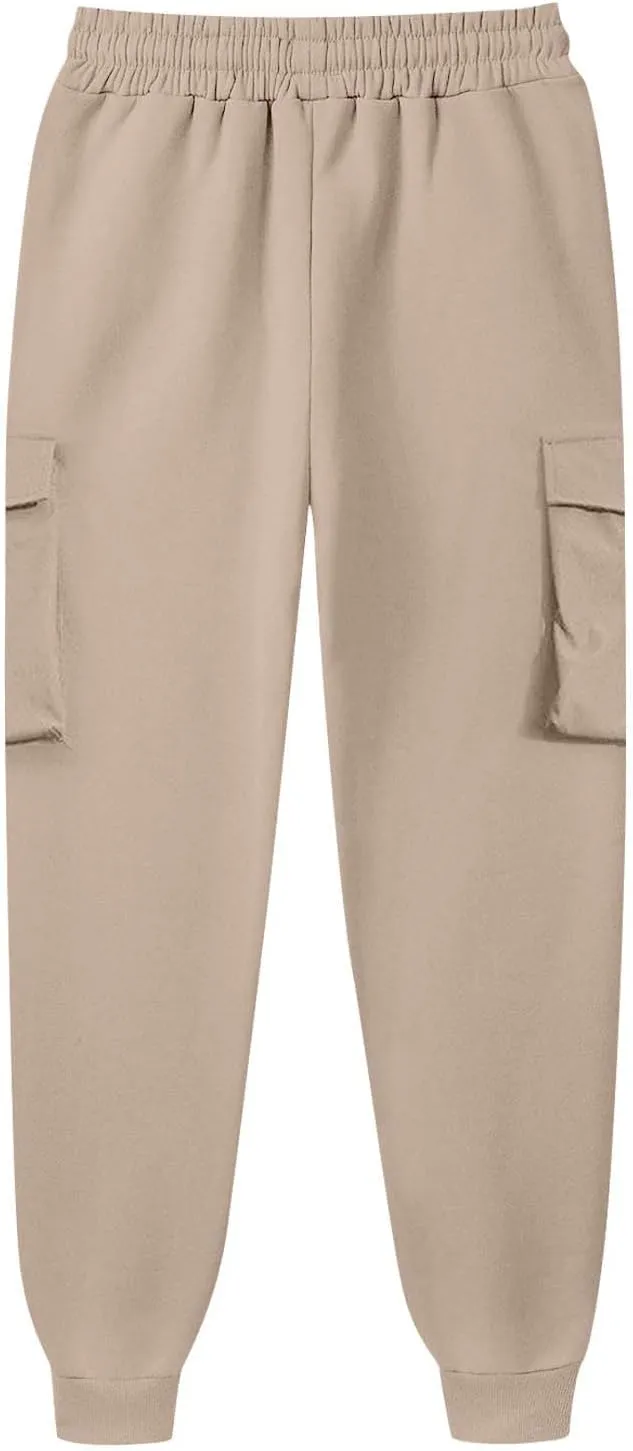Mens Outdoor Hiking Cargo Pants Leisure Loose Sports Running Solid Color Lace Up Cargo Pants Men's Cargo Tactical