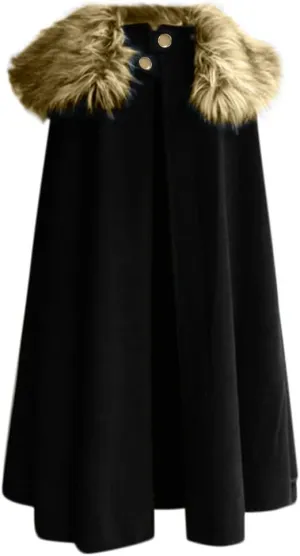 Mens Renaissance Cloak with Fur Collar Gothic Cape Halloween Cosplay Costumes Steampunk Cape Victorian Cloak
