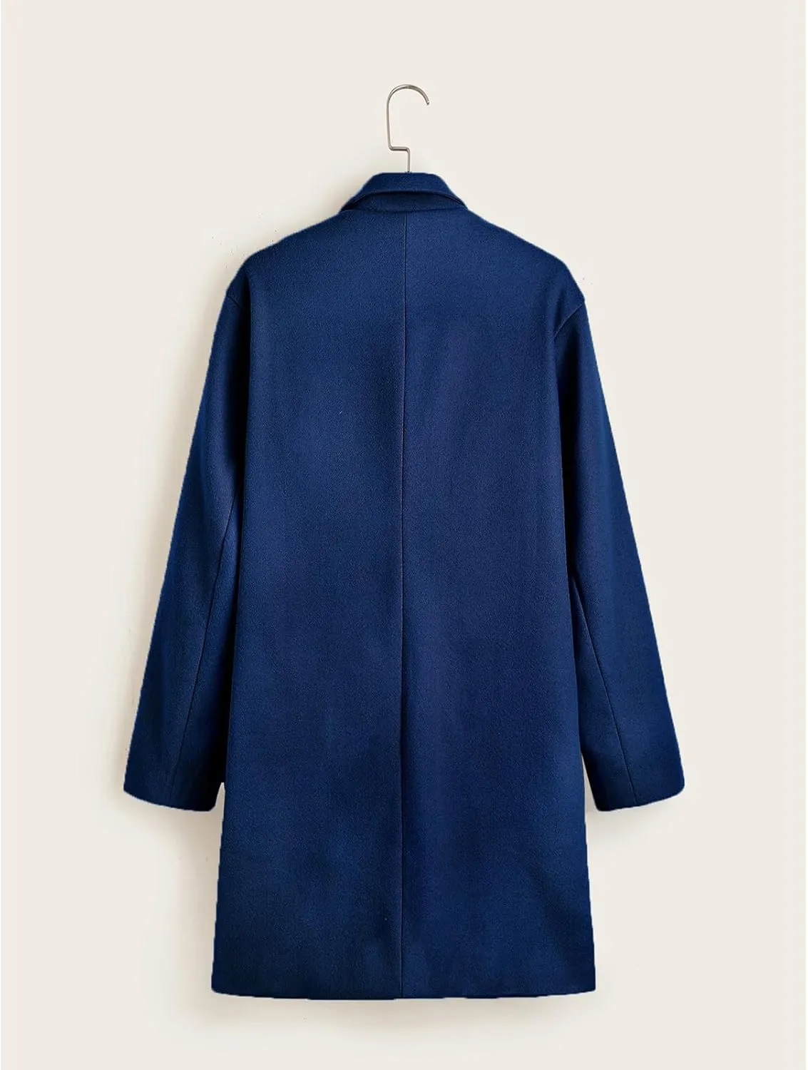 Men's Single Breasted Trench Coat Slim Fit Lapel Cardigan Coat Winter Warm Business Casual Long Jacket Overcoat