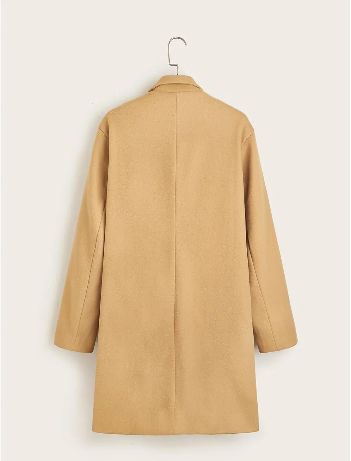 Men's Single Breasted Trench Coat Slim Fit Lapel Cardigan Coat Winter Warm Business Casual Long Jacket Overcoat