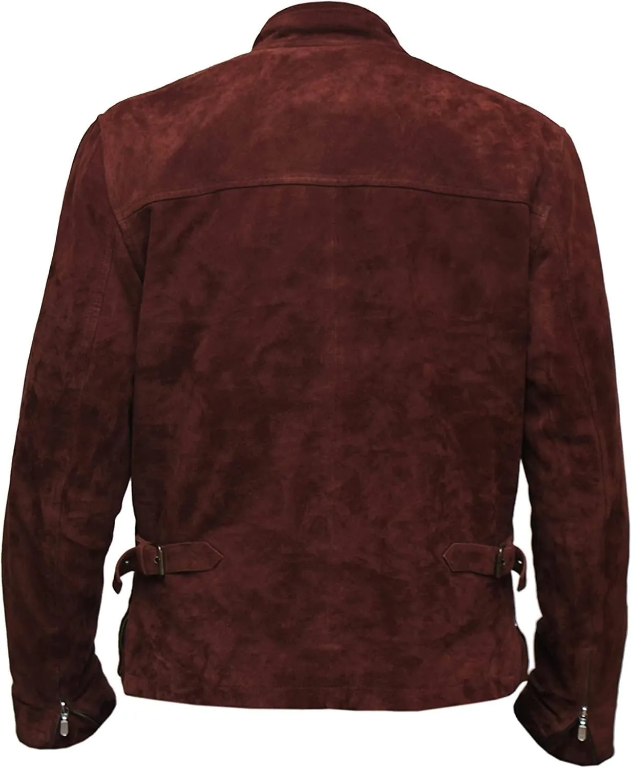 Mens Tom Brown Suede Leather Caf Racer Jacket (Regular, Big & Tall and Short)