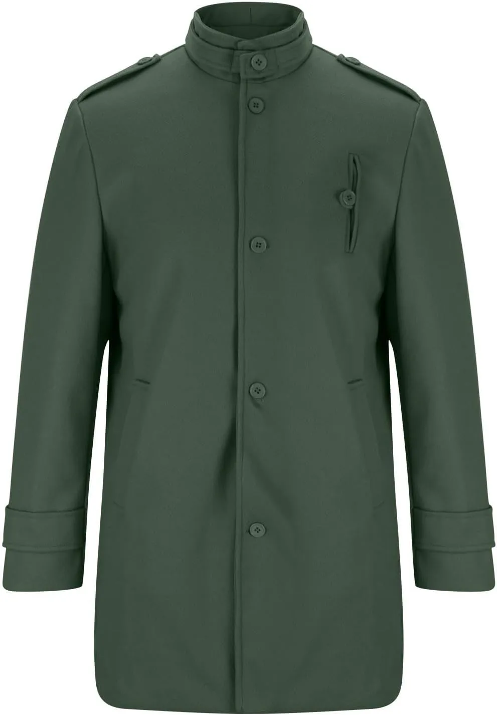 Men's Trench Coat Winter Wool Blend Long Jacket Overcoat Vintage Single Breasted Peacoat Casual Winter Windbreaker