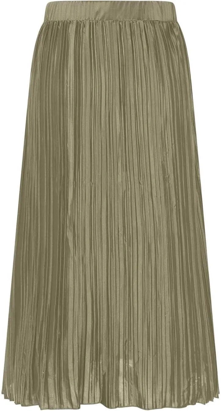 Midi Skirts for Women Split Hem Elastic Waist Long Skirt Casual Solid Color Summer Boho Dress A Line Thigh Dresses