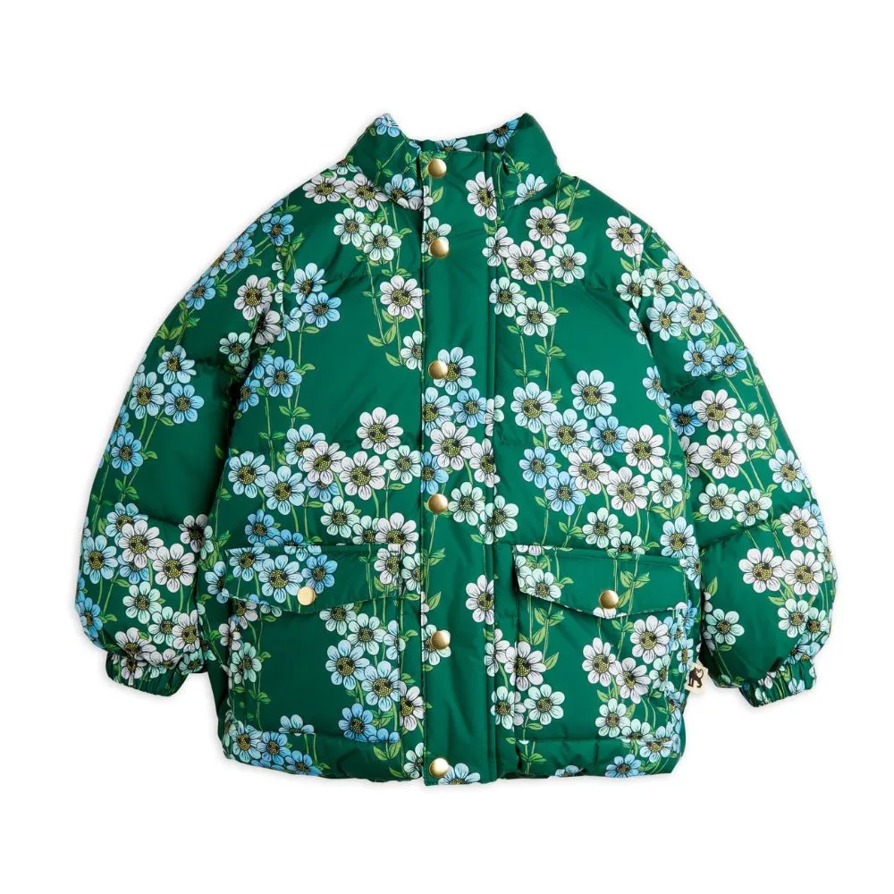 Mini Rodini Daisys aop Heavy Hooded Puffer Jacket