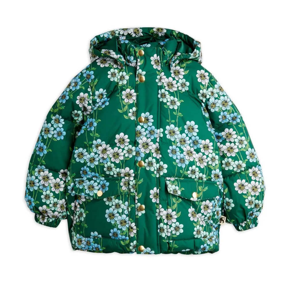 Mini Rodini Daisys aop Heavy Hooded Puffer Jacket