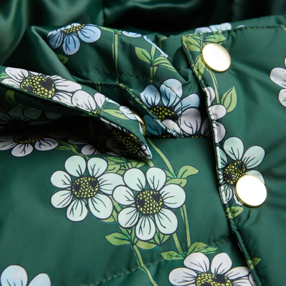 Mini Rodini Daisys aop Heavy Hooded Puffer Jacket