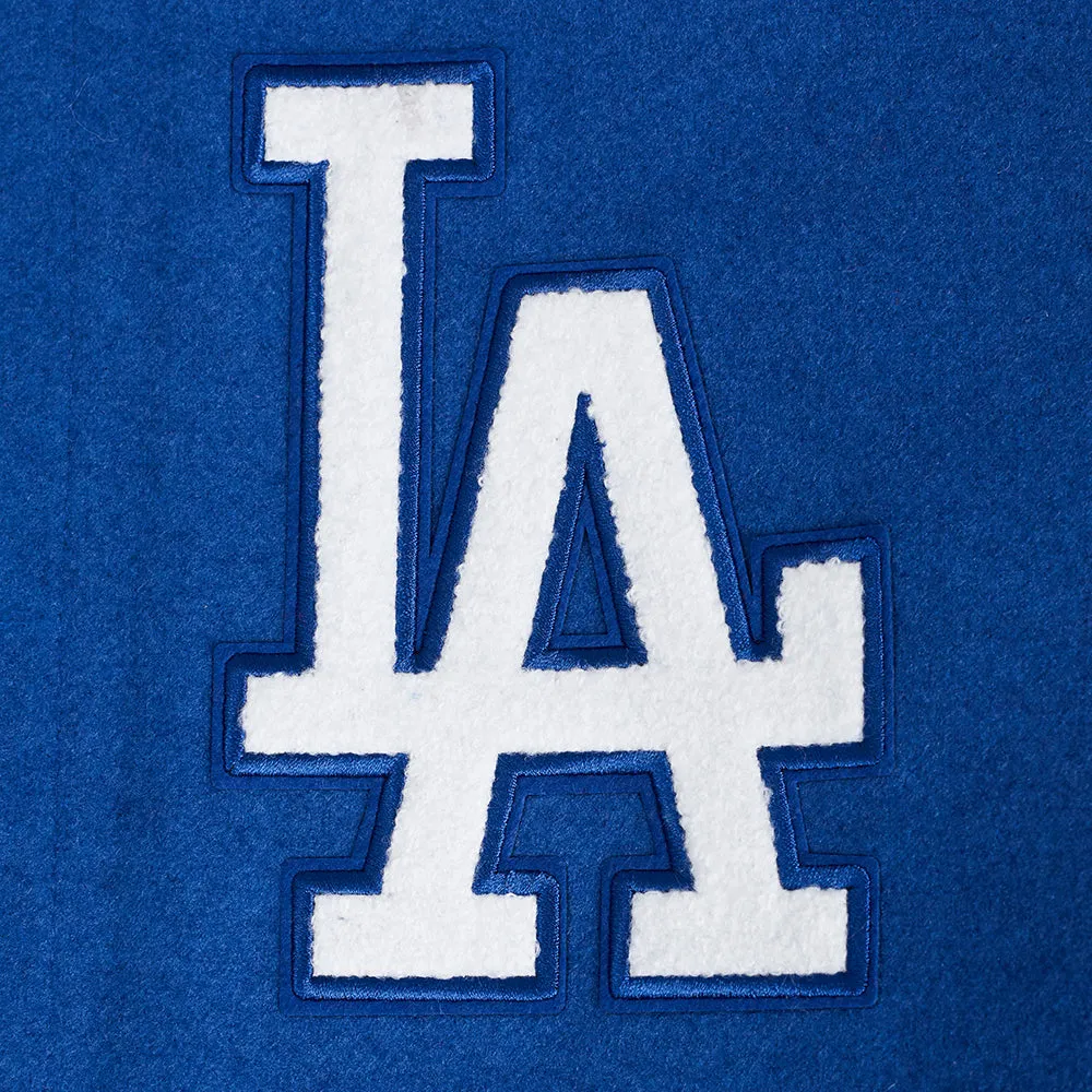 MLB LOS ANGELES DODGERS TURN IT UP MEN'S RIB WOOL VARSITY JACKET (DODGER BLUE/WHITE)