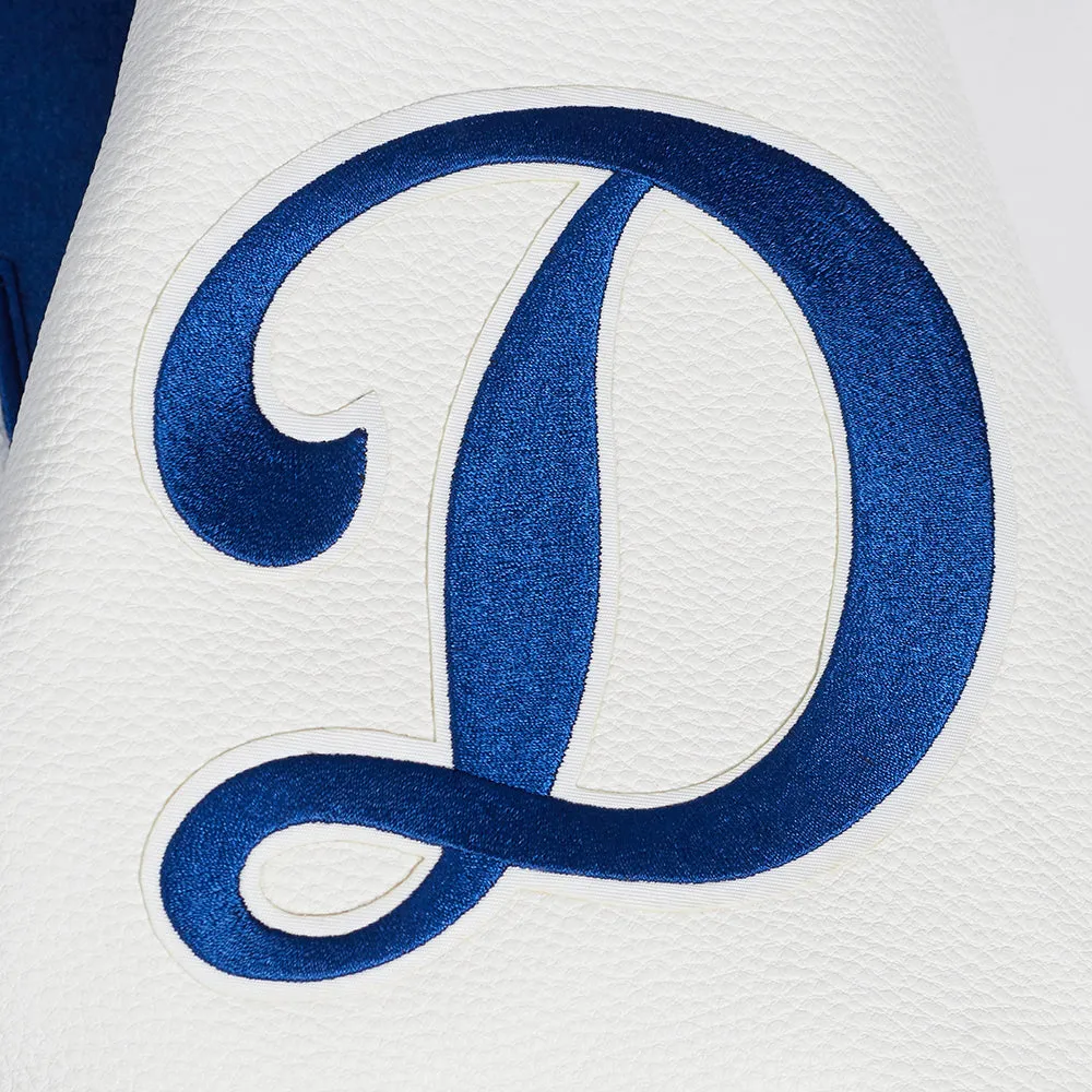 MLB LOS ANGELES DODGERS TURN IT UP MEN'S RIB WOOL VARSITY JACKET (DODGER BLUE/WHITE)