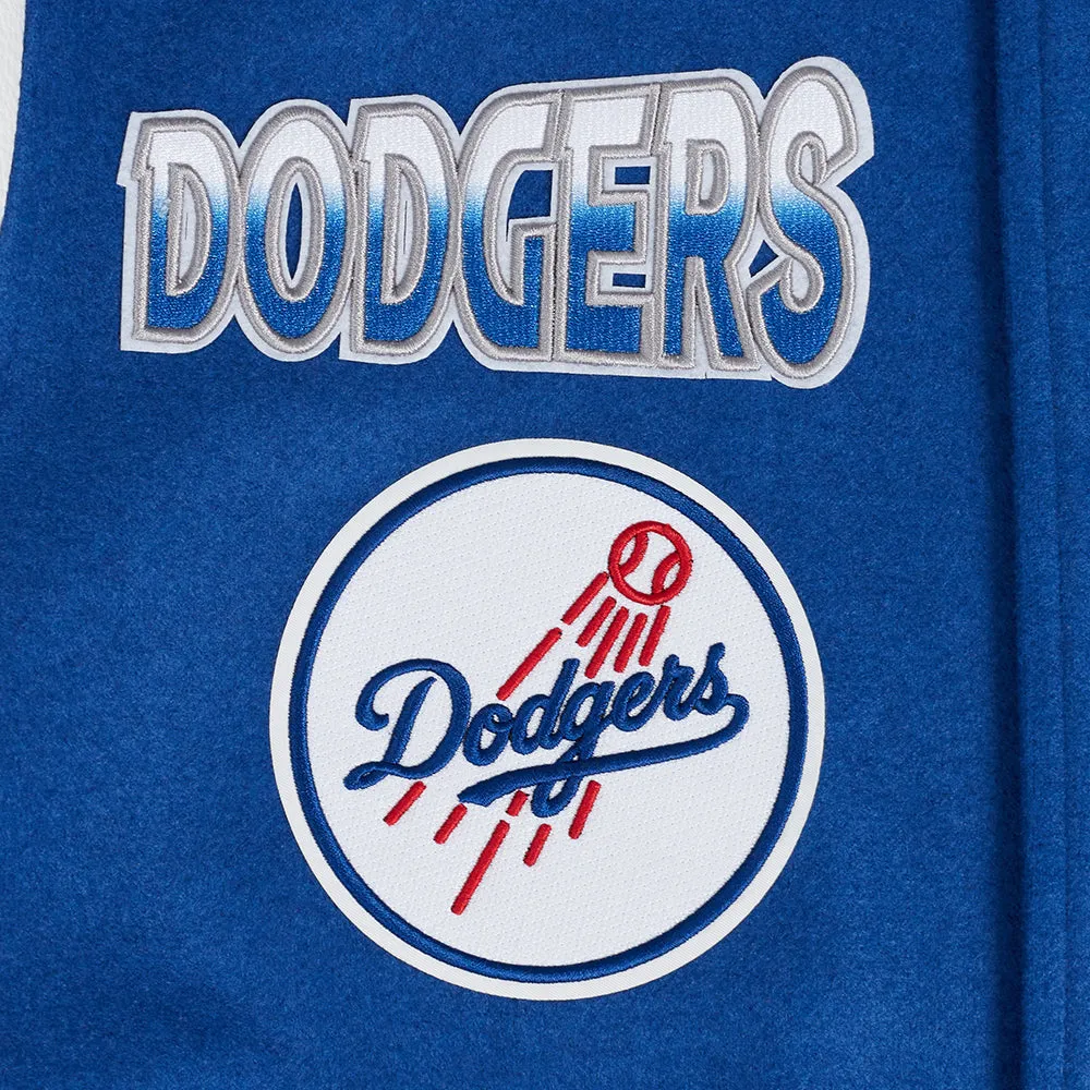 MLB LOS ANGELES DODGERS TURN IT UP MEN'S RIB WOOL VARSITY JACKET (DODGER BLUE/WHITE)