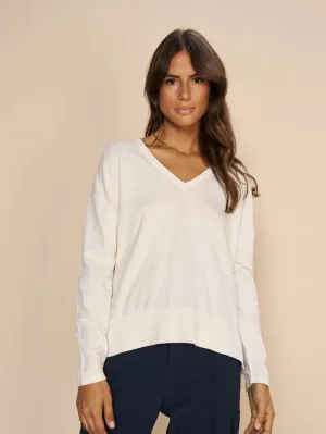 Mos Mosh Ecru Tani V Neck Knit