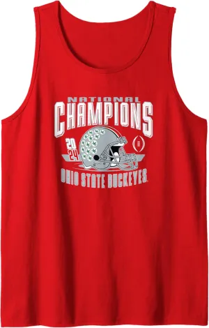 Ohio State Buckeyes National Champs 2024 CFP Blitz Red Tank Top