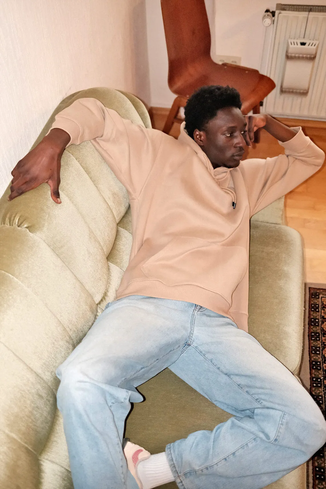 Oversized Washed Hoody - Sand