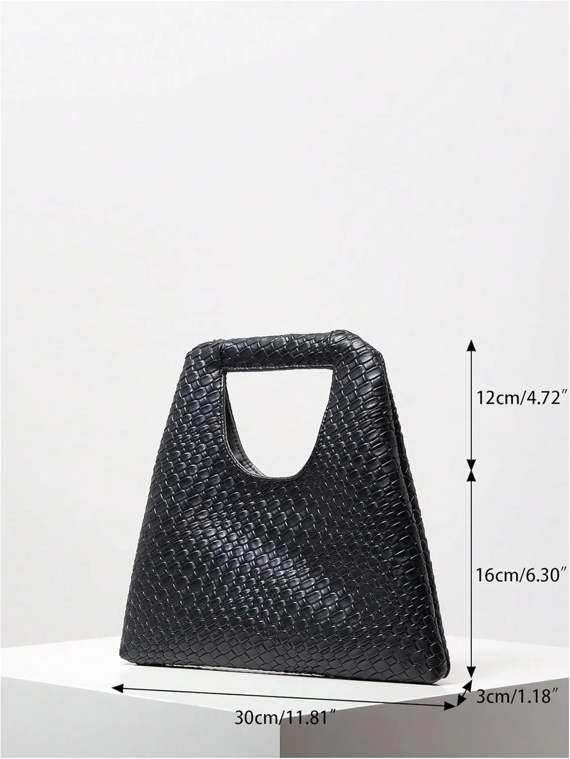 OYOANGLE Women's Leather Braided Square Handbag Top Handle Vintage Hobo Bag