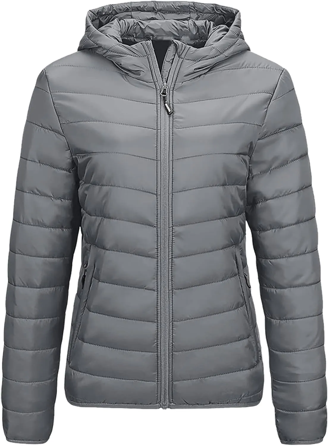 Packable Puffer Jacket for Women Lightweight Down Coat Full-Zip Quilted Jackets Water-Resistant Warm Outwear