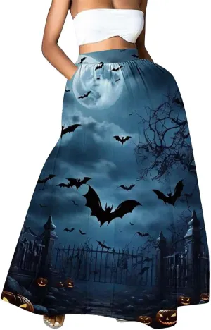 Plus Size Fairy Skirt - High Waist Maxi Skirt With Pockets - Perfect for Halloween Parties & Beach Events