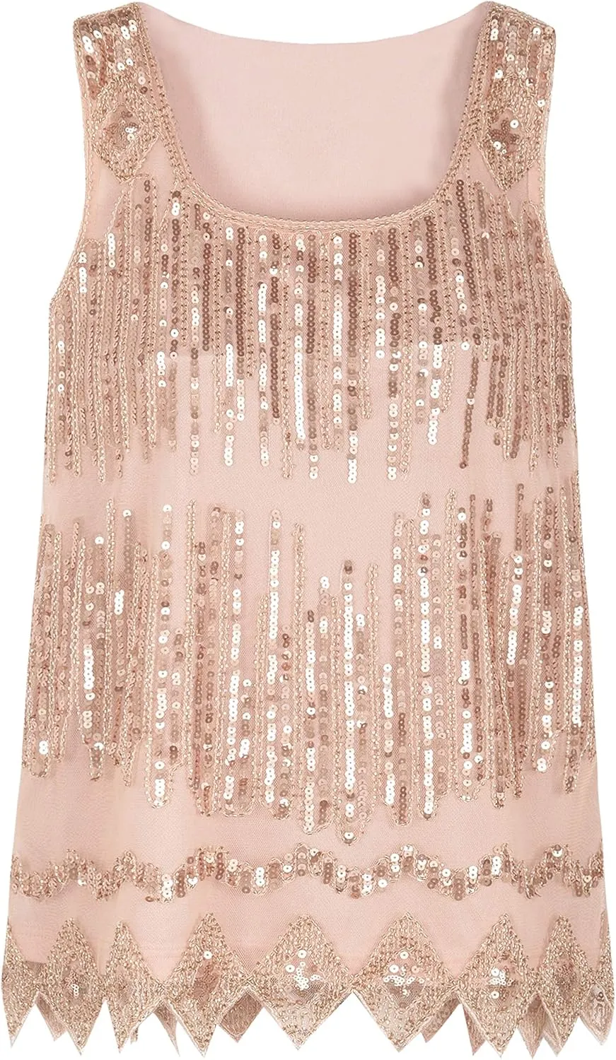 PrettyGuide Women's Sequin Top Flowy Sparkly Cocktail Tank Party Dressy Tops