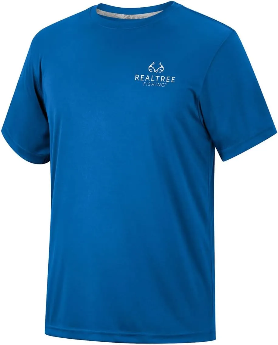 Realtree Men's Fishing Camo Logo | Dry Weave | Moisture Wicking | Sun Protection UPF 50  Short Sleeve Shirts