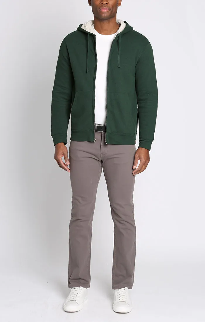 Recycled Jacquard Sherpa Lined Full Zip Hoodie