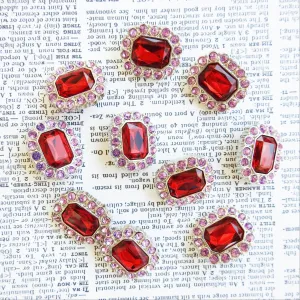 Red and Large Rhinestone Buttons