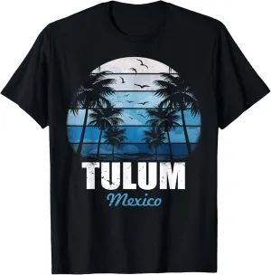 Retro Tulum Mexico Sunset Vintage Vacation Souvenir T-Shirt