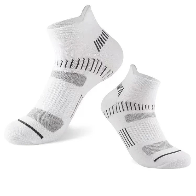 ROYALUCK 5 Pairs Men's Breathable Sweat-absorbent Boat Socks Running Basketball Cotton Socks