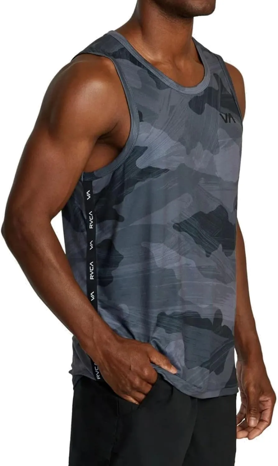 RVCA Men's Sport 4-Way Stretch Vent Banded Performance Tank Top
