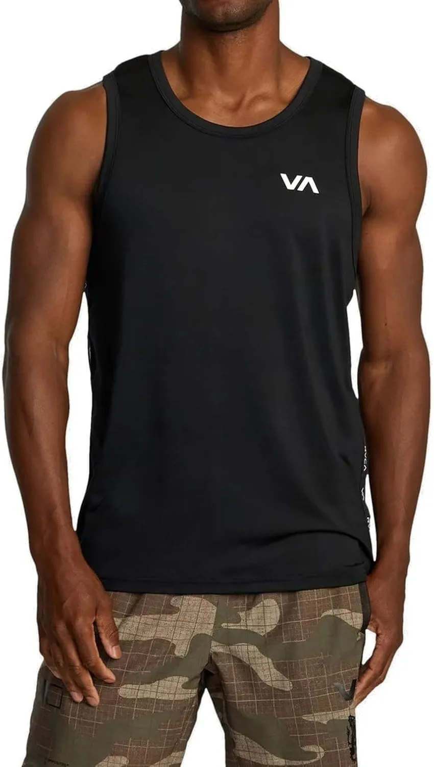 RVCA Men's Sport 4-Way Stretch Vent Banded Performance Tank Top