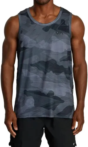 RVCA Men's Sport 4-Way Stretch Vent Banded Performance Tank Top