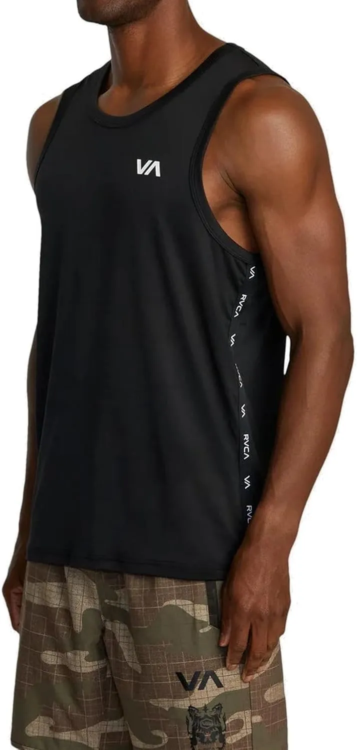 RVCA Men's Sport 4-Way Stretch Vent Banded Performance Tank Top
