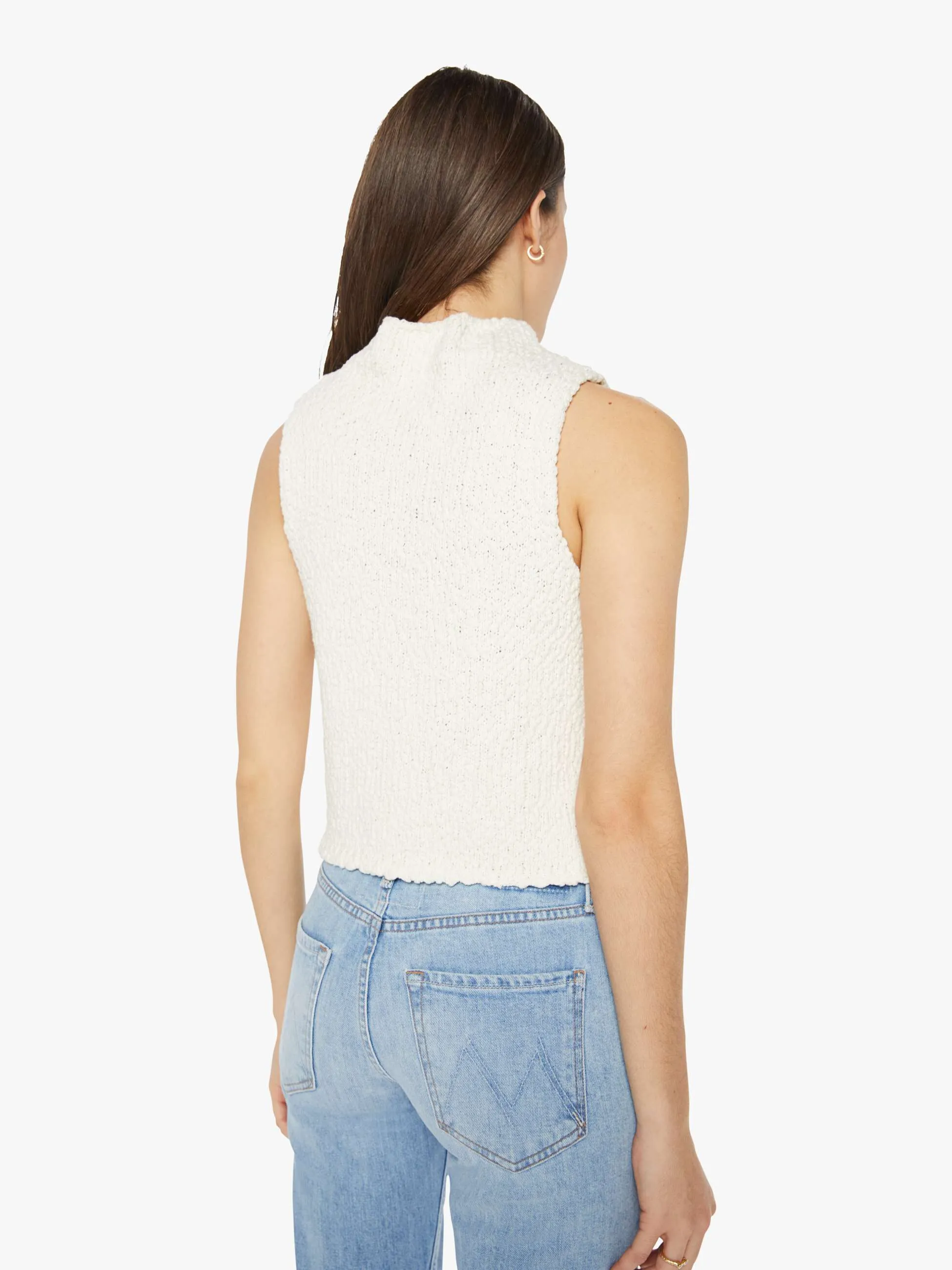 SABLYN Atticus Roll Neck Cropped Tank - Gardenia