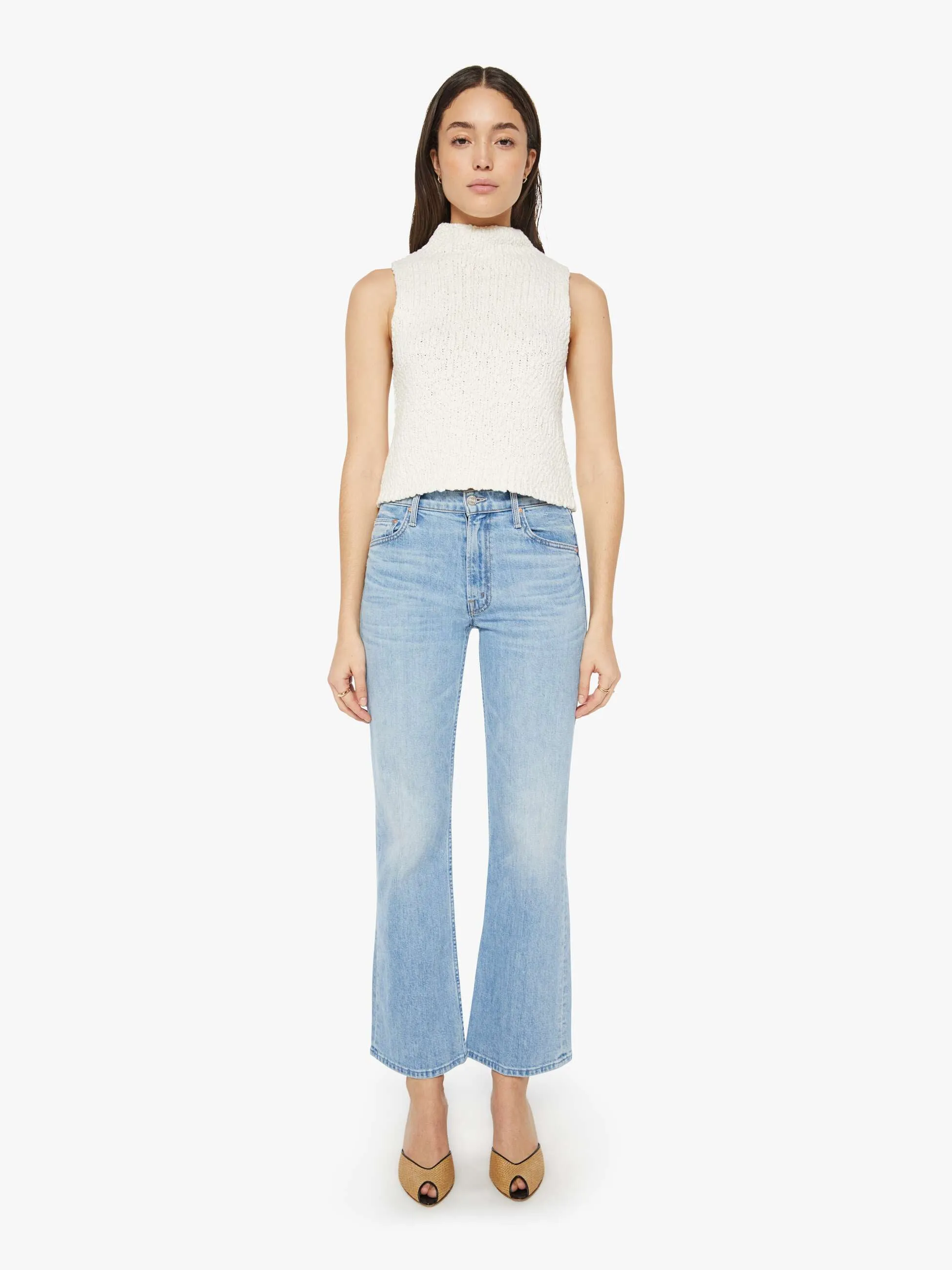 SABLYN Atticus Roll Neck Cropped Tank - Gardenia