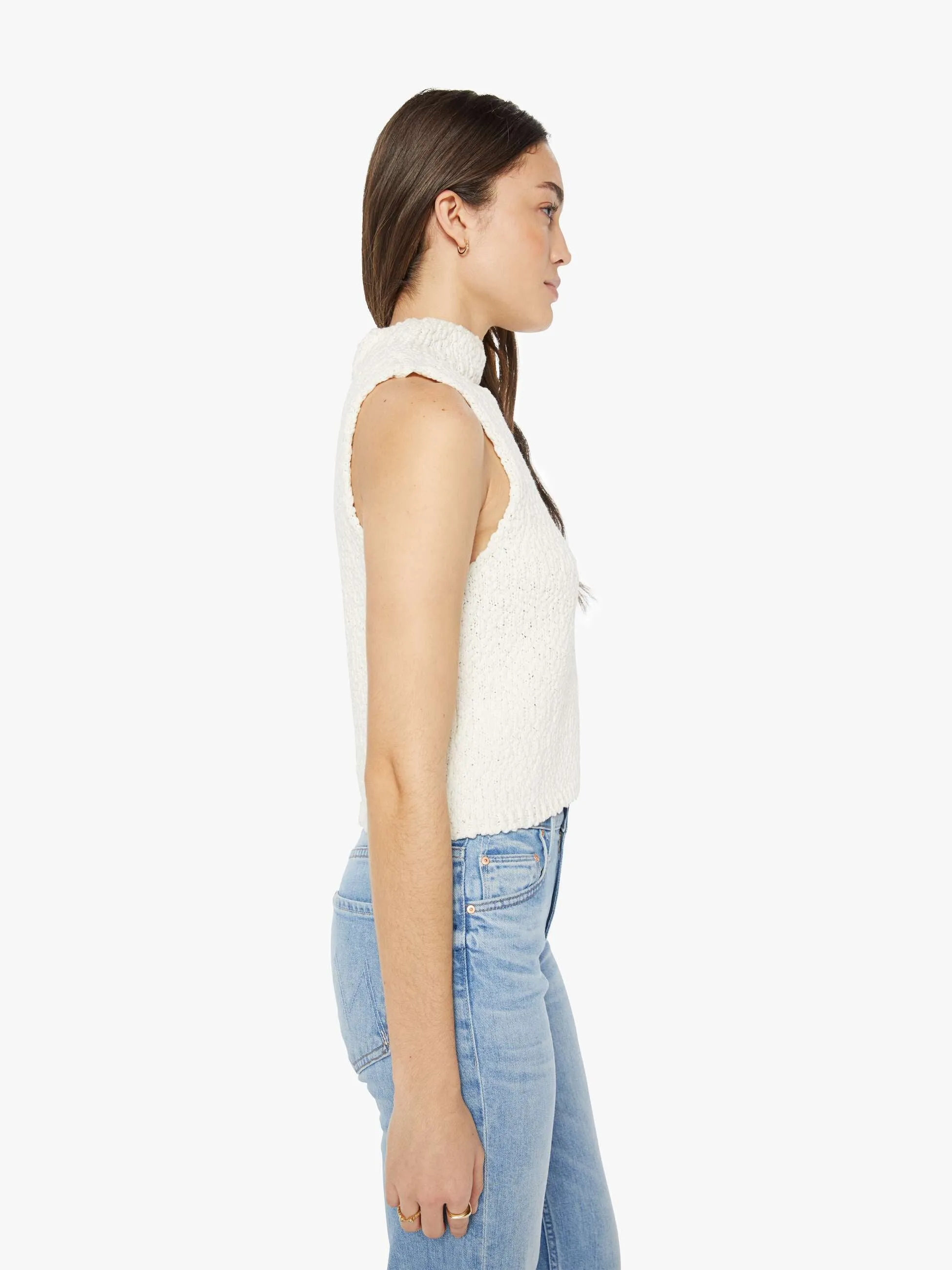 SABLYN Atticus Roll Neck Cropped Tank - Gardenia