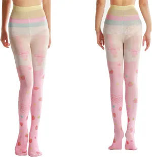 Sahabowi Women Tights, Opaque High Waist Pantyhose, Vintage Control Top Stockings