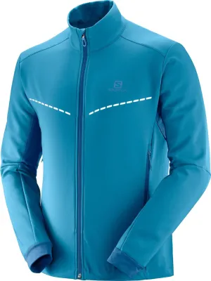 Salomon Agile Softshell XC Ski Jacket Mens Sz M Lyons Blue/Poseidon