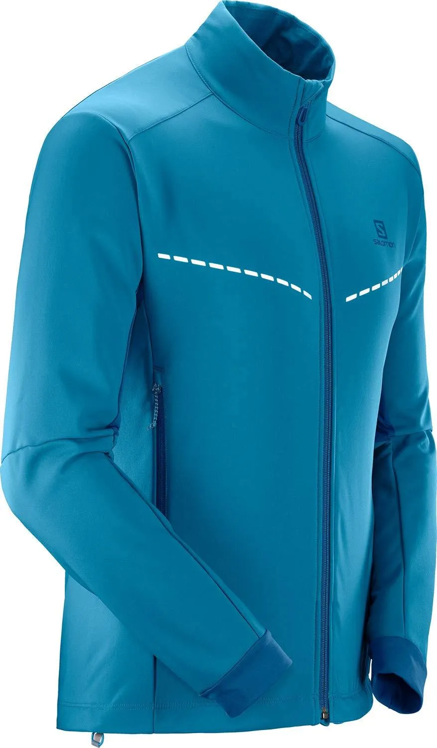 Salomon Agile Softshell XC Ski Jacket Mens Sz M Lyons Blue/Poseidon
