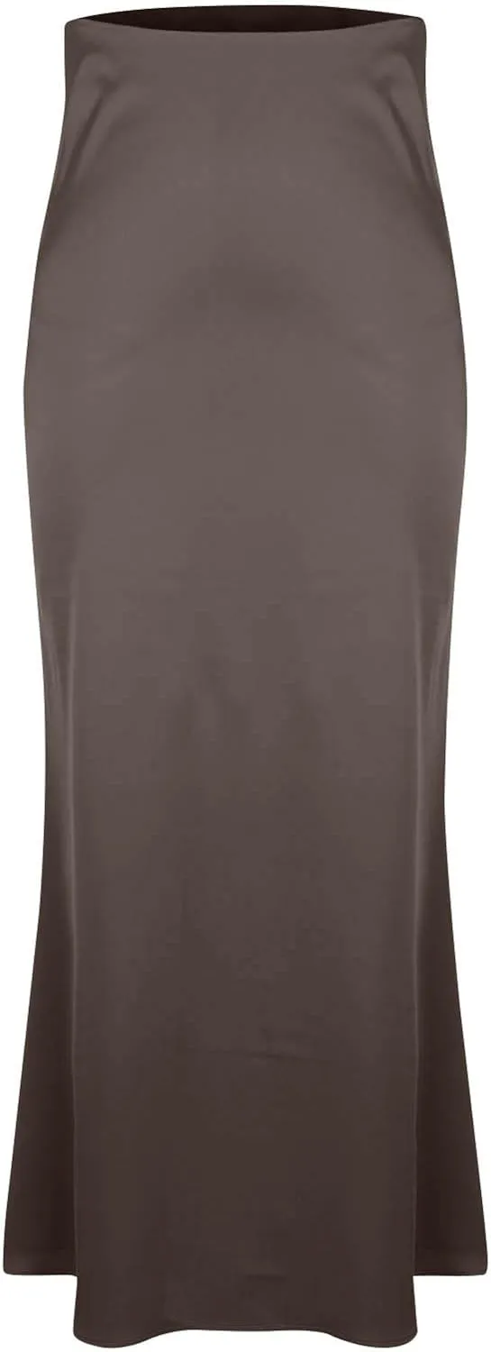 Satin Skirt for Women High Waist A Line Comfy Midi Length Skirt Elegant Cocktail Party Wedding Flared Casual Skirts