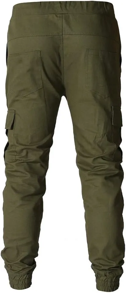 sdbrld Cargo Pants For Men Men's Fashion Outdoor Hiking Joggers Solid Drawstring Recreation Fitness Cargo Pants with Pocket