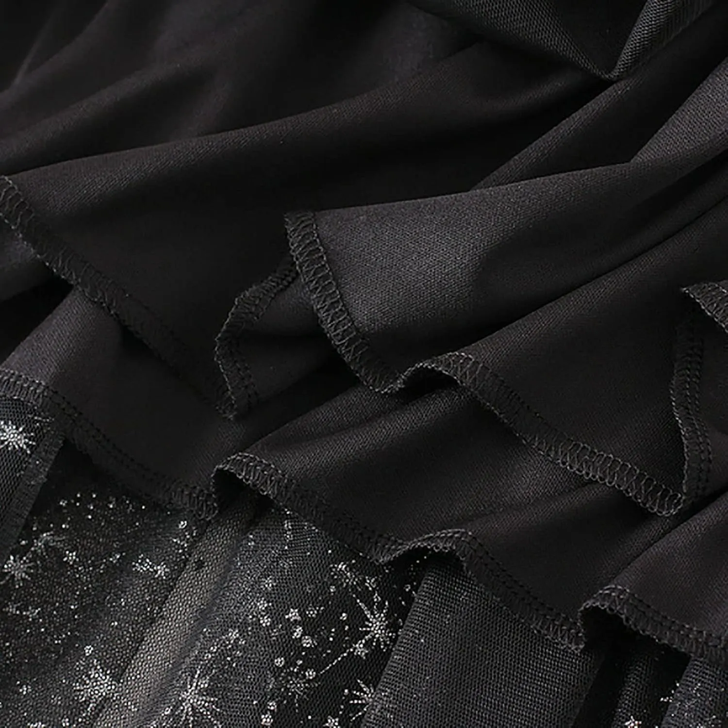 Sequin Tulle Skirts for Women Midi Long Fairy Skirt Tutu A-Line Skirt Mesh Layered Elastic Waist Sparkly Petticoat