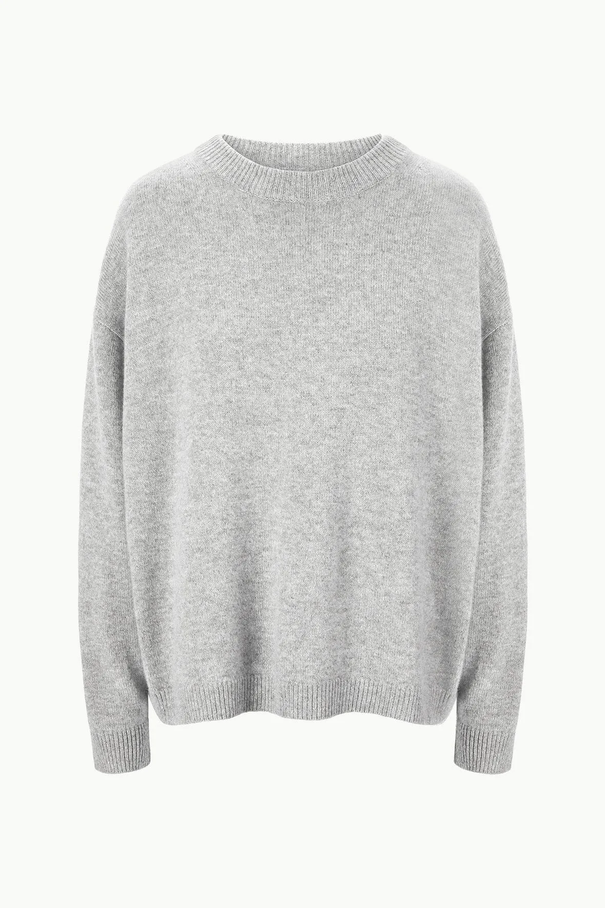 SERRANO CASHMERE RELAXED CREW | HEATHER GREY