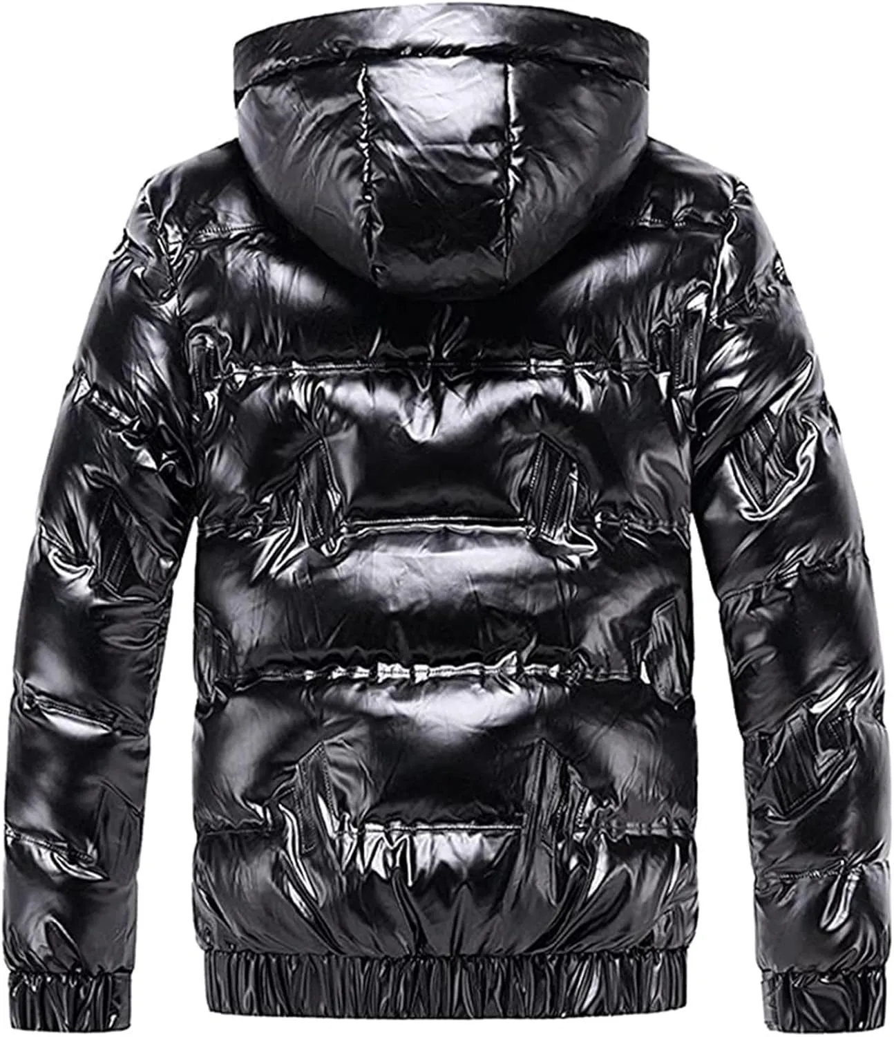 Shiny down Jacket Men Waterproof Reflective Outdoor Coats Lightweight Winter Hoodies Quilted Bomber Puffer Jackets