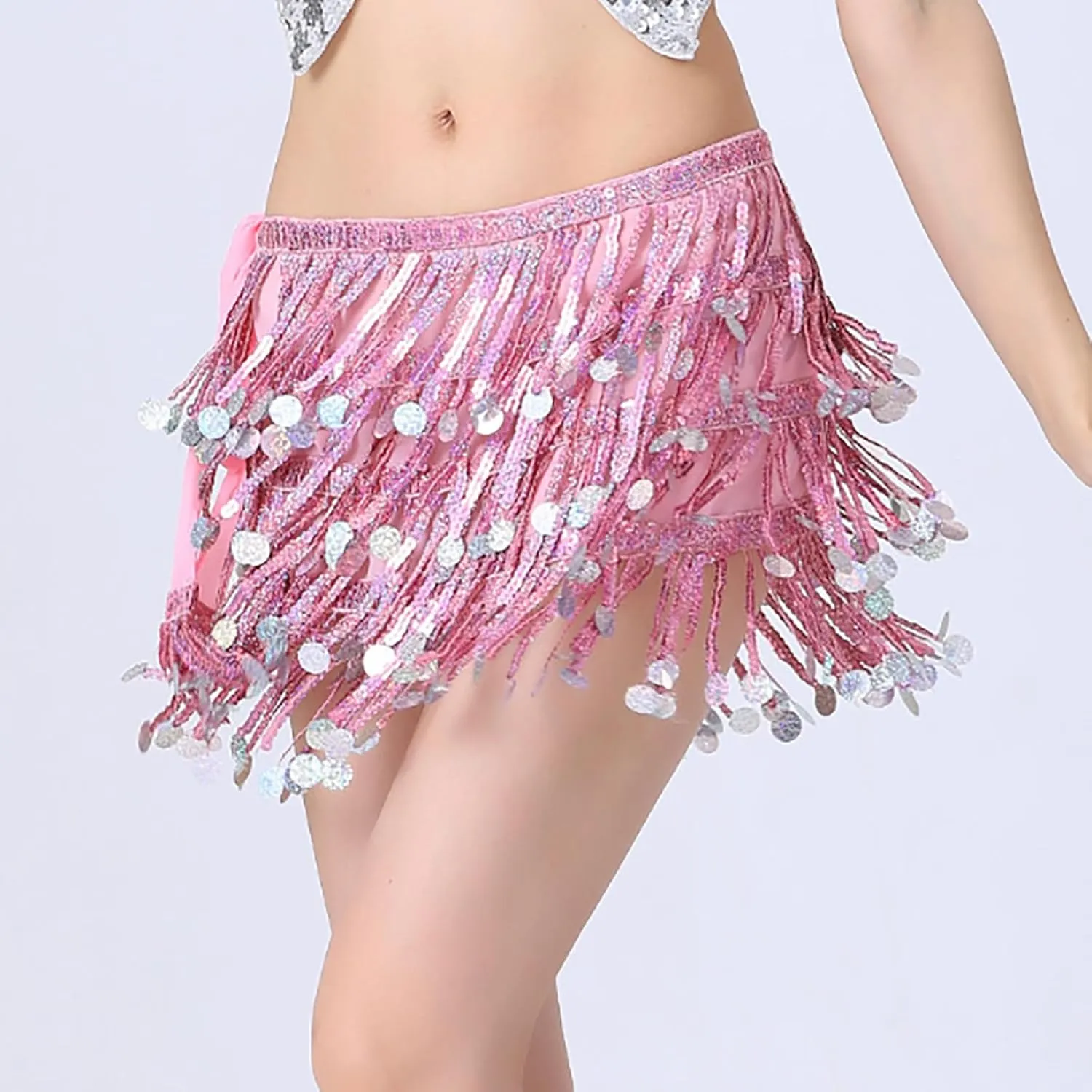 Short Skirt for Women Sexy Fashion Drawstring Sequin Skirts Fashion Fringe High Waisted Skirt Sports Party Skirt