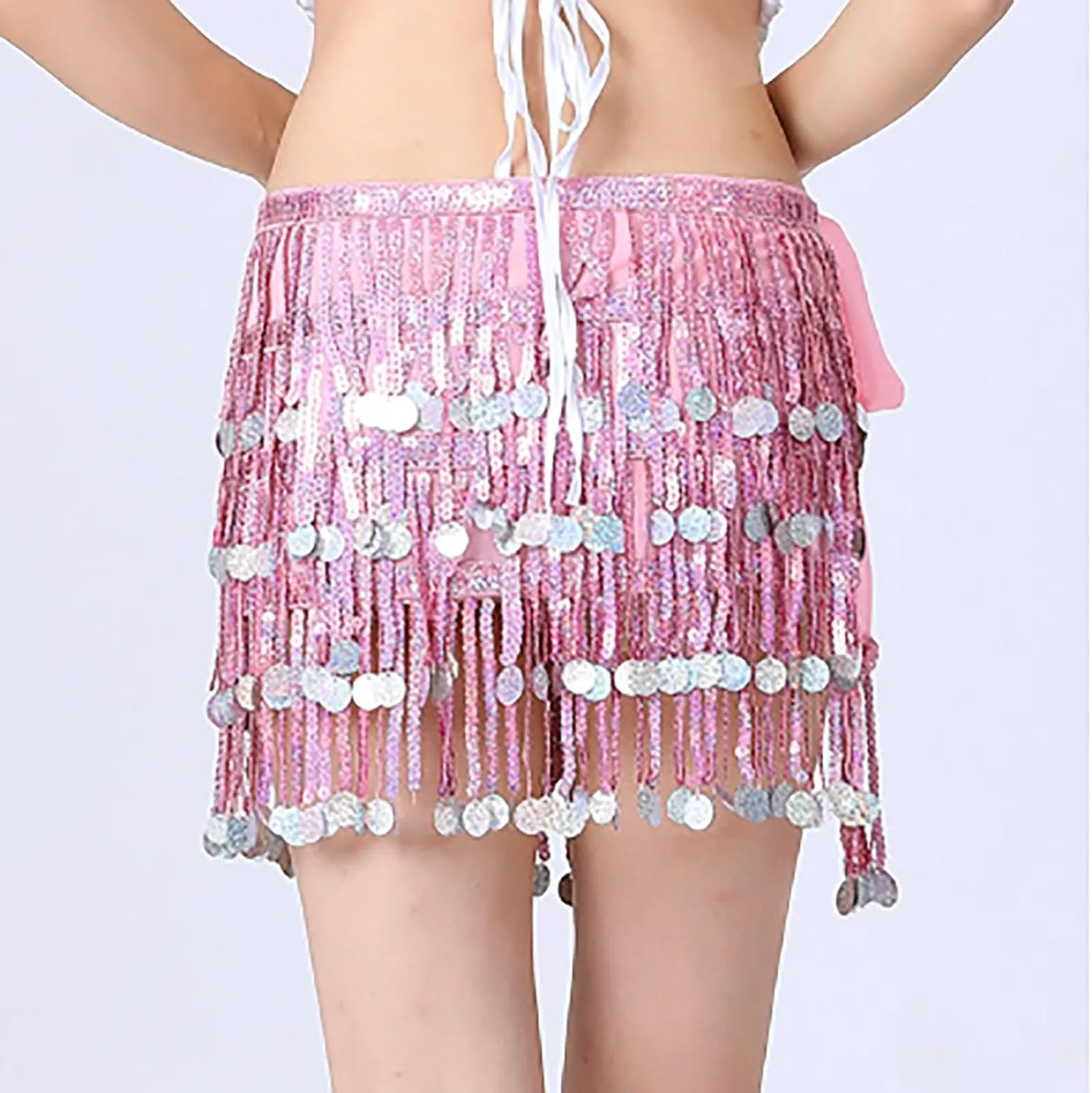 Short Skirt for Women Sexy Fashion Drawstring Sequin Skirts Fashion Fringe High Waisted Skirt Sports Party Skirt